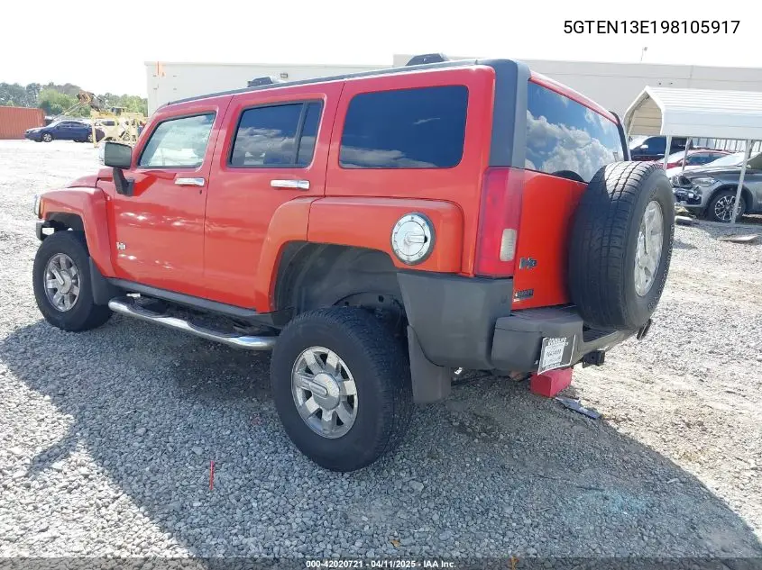 2009 Hummer H3 Suv VIN: 5GTEN13E198105917 Lot: 42020721
