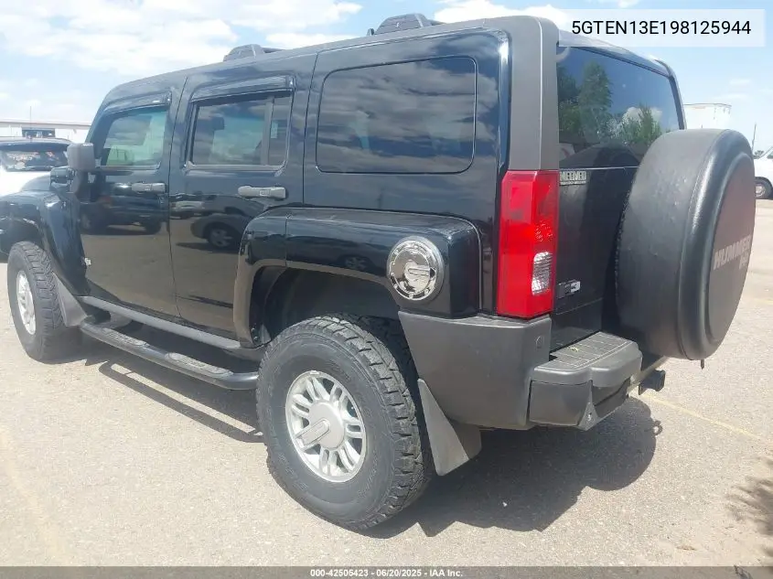 2009 Hummer H3 VIN: 5GTEN13E198125944 Lot: 42505423