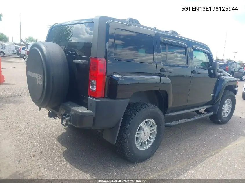 2009 Hummer H3 VIN: 5GTEN13E198125944 Lot: 42505423