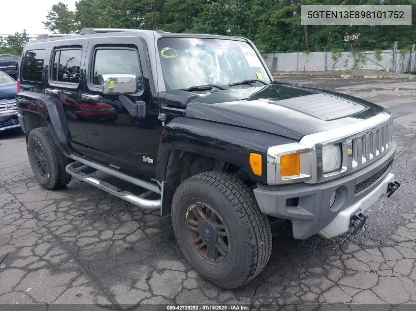 2009 Hummer H3 Suv VIN: 5GTEN13E898101752 Lot: 42729292