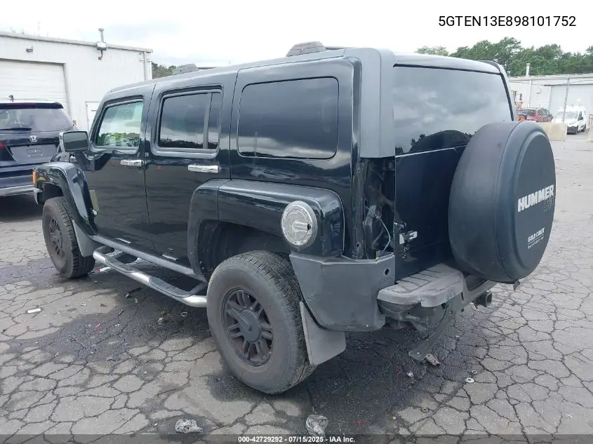 2009 Hummer H3 Suv VIN: 5GTEN13E898101752 Lot: 42729292