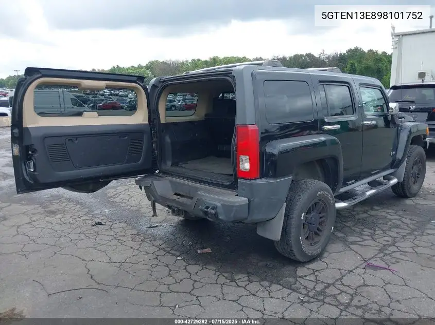 2009 Hummer H3 Suv VIN: 5GTEN13E898101752 Lot: 42729292