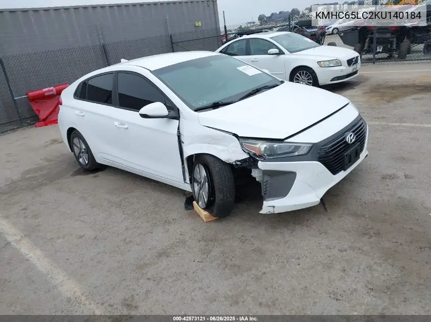 2019 Hyundai Ioniq Hybrid Blue VIN: KMHC65LC2KU140184 Lot: 42573121
