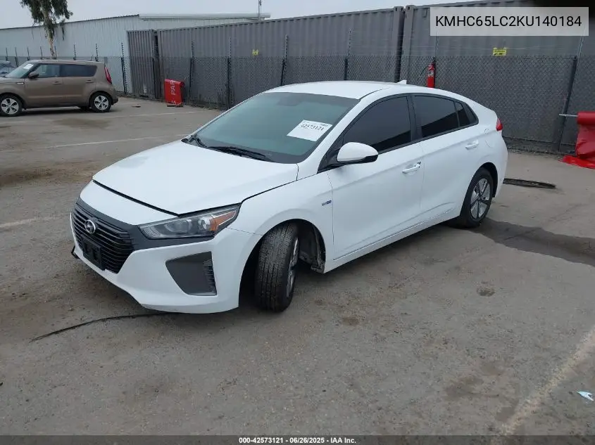 2019 Hyundai Ioniq Hybrid Blue VIN: KMHC65LC2KU140184 Lot: 42573121