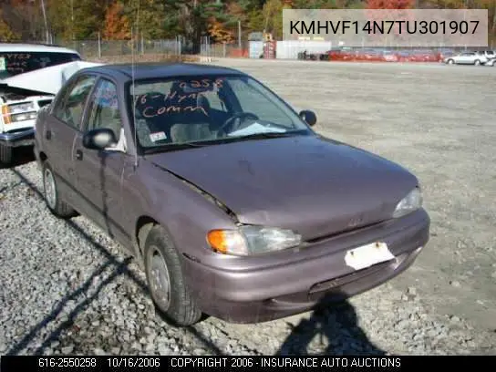 1996 Hyundai Accent VIN: KMHVF14N7TU301907 Lot: 2550258