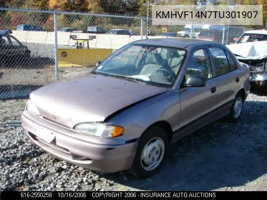1996 Hyundai Accent VIN: KMHVF14N7TU301907 Lot: 2550258