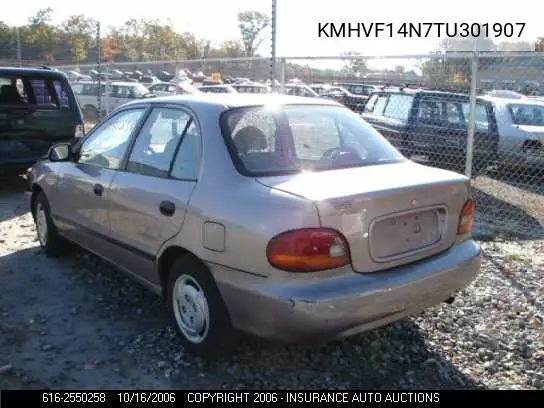 1996 Hyundai Accent VIN: KMHVF14N7TU301907 Lot: 2550258