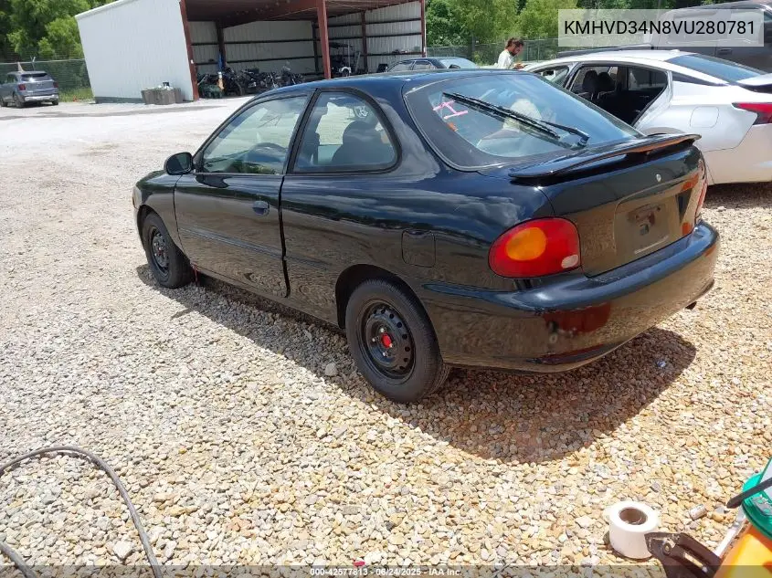 1997 Hyundai Accent Gs/Gt VIN: KMHVD34N8VU280781 Lot: 42577813