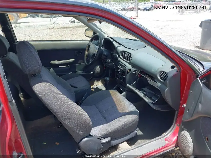1997 Hyundai Accent Gs/Gt VIN: KMHVD34N8VU280781 Lot: 42577813