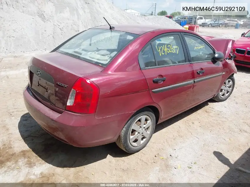 2009 Hyundai Accent Gls VIN: KMHCM46C59U292109 Lot: 42462617