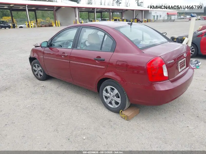 2010 Hyundai Accent Gls VIN: KMHCN4AC5AU466799 Lot: 42256635