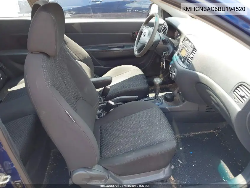 2011 Hyundai Accent Se VIN: KMHCN3AC6BU194520 Lot: 42664778