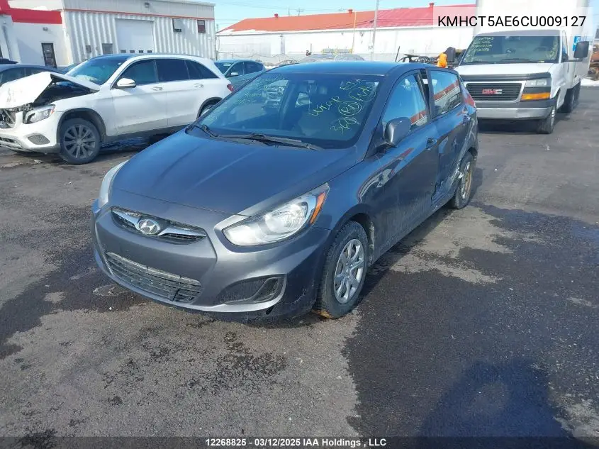 2012 Hyundai Accent Gls/Gs VIN: KMHCT5AE6CU009127 Lot: 12268825