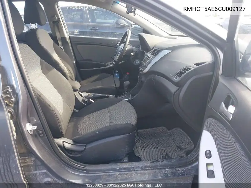2012 Hyundai Accent Gls/Gs VIN: KMHCT5AE6CU009127 Lot: 12268825