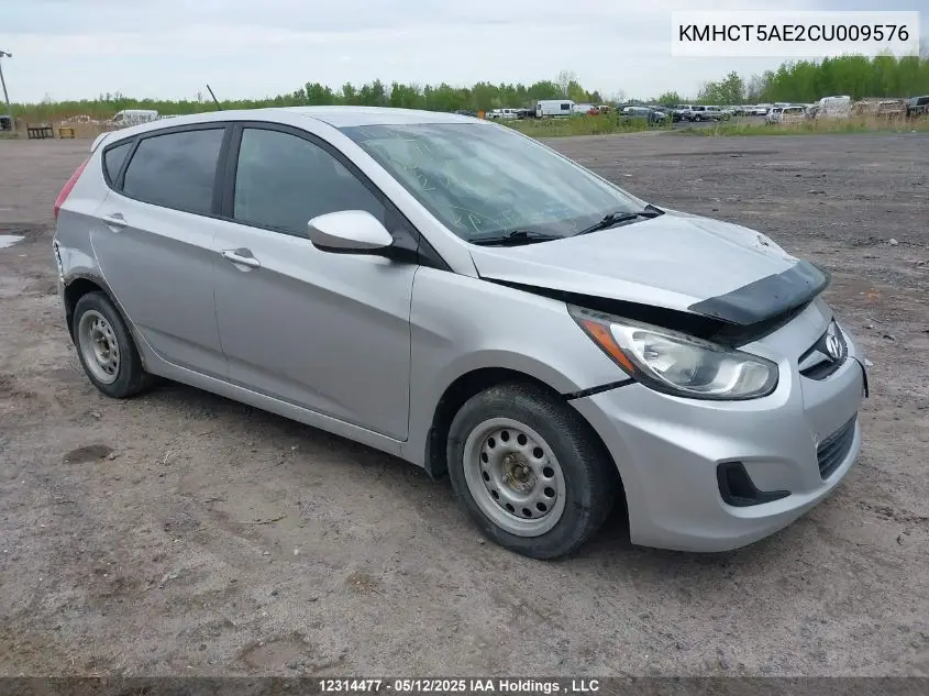 2012 Hyundai Accent Gl VIN: KMHCT5AE2CU009576 Lot: 12314477X
