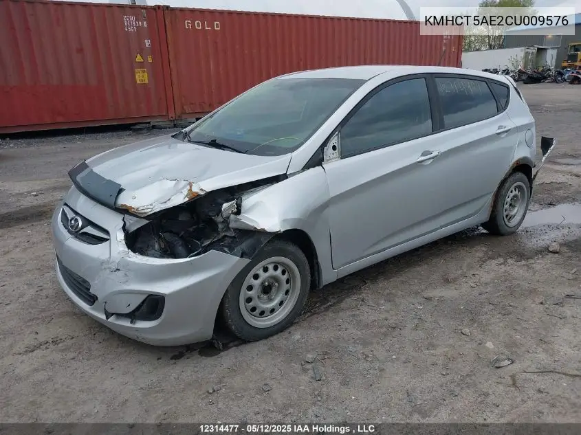 2012 Hyundai Accent Gl VIN: KMHCT5AE2CU009576 Lot: 12314477X