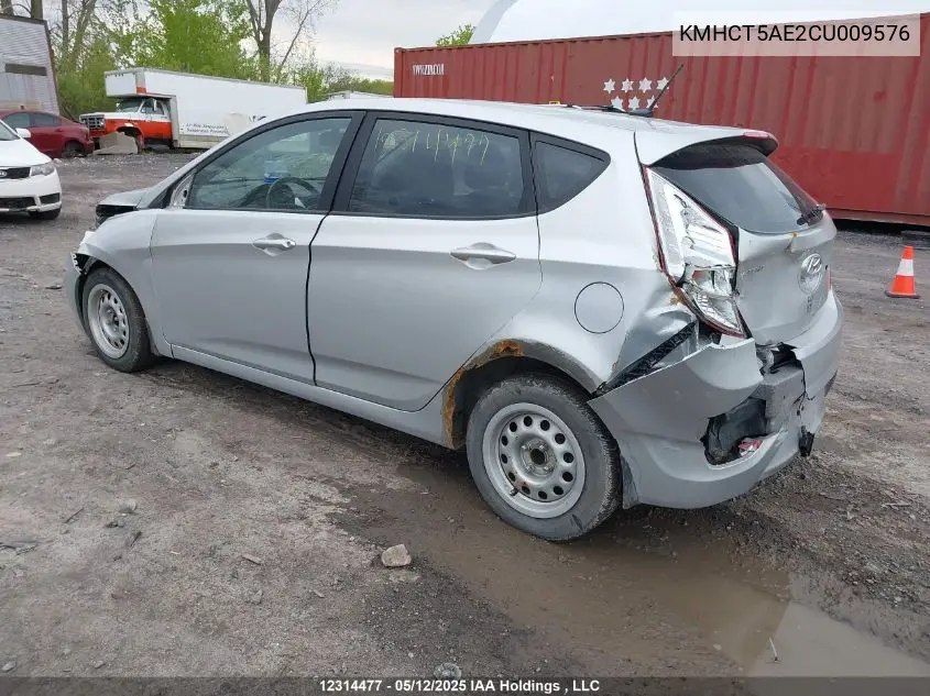 2012 Hyundai Accent Gl VIN: KMHCT5AE2CU009576 Lot: 12314477X