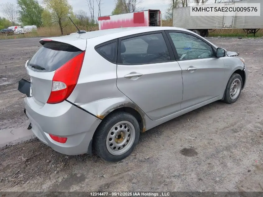 2012 Hyundai Accent Gl VIN: KMHCT5AE2CU009576 Lot: 12314477X