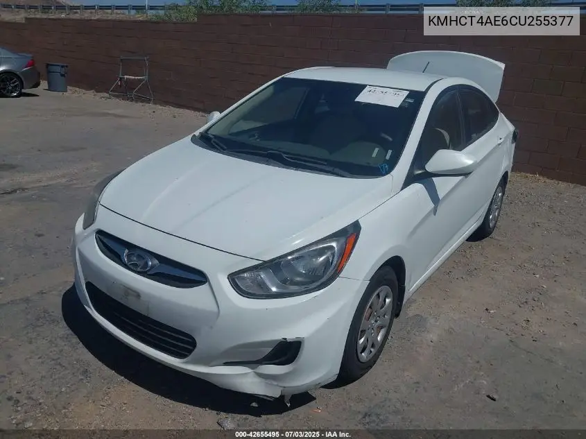 2012 Hyundai Accent Gls VIN: KMHCT4AE6CU255377 Lot: 42655495