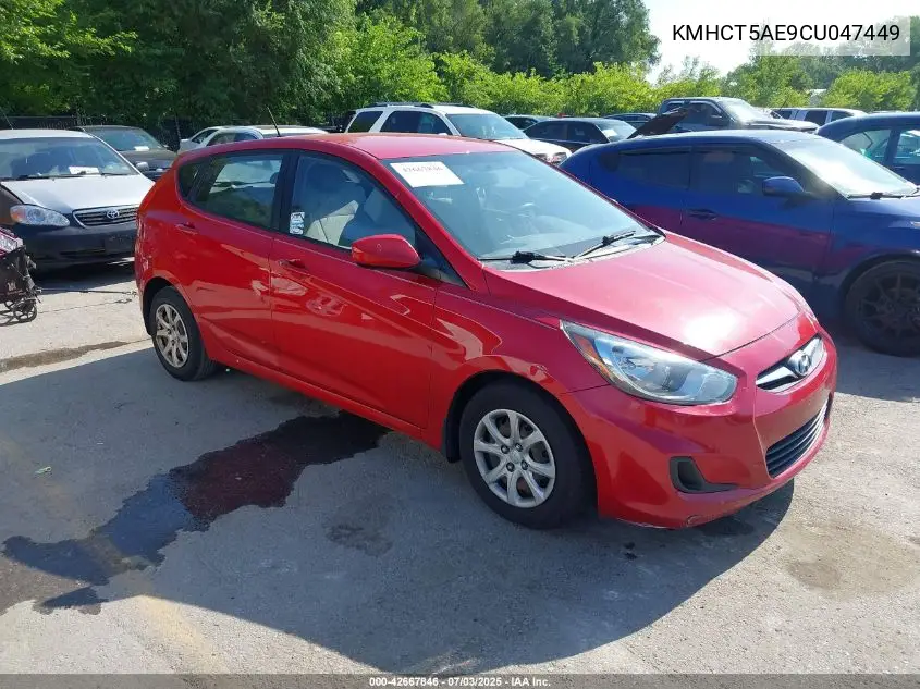 2012 Hyundai Accent Gs VIN: KMHCT5AE9CU047449 Lot: 42667846