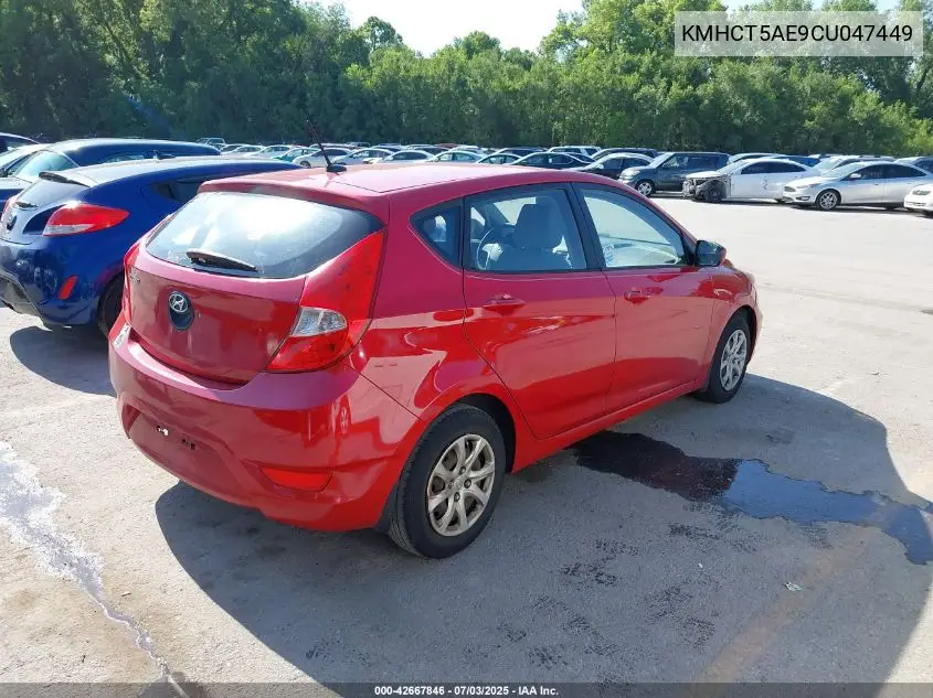 2012 Hyundai Accent Gs VIN: KMHCT5AE9CU047449 Lot: 42667846