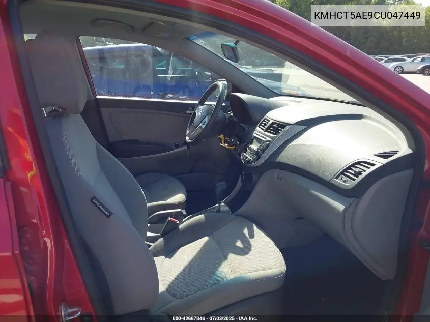 2012 Hyundai Accent Gs VIN: KMHCT5AE9CU047449 Lot: 42667846