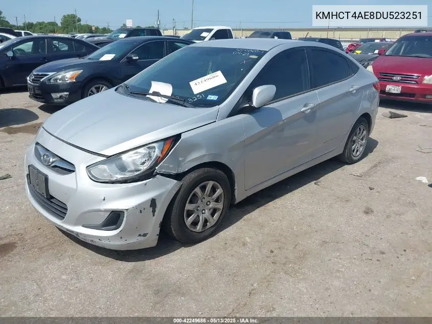 2013 Hyundai Accent Gls VIN: KMHCT4AE8DU523251 Lot: 42249686
