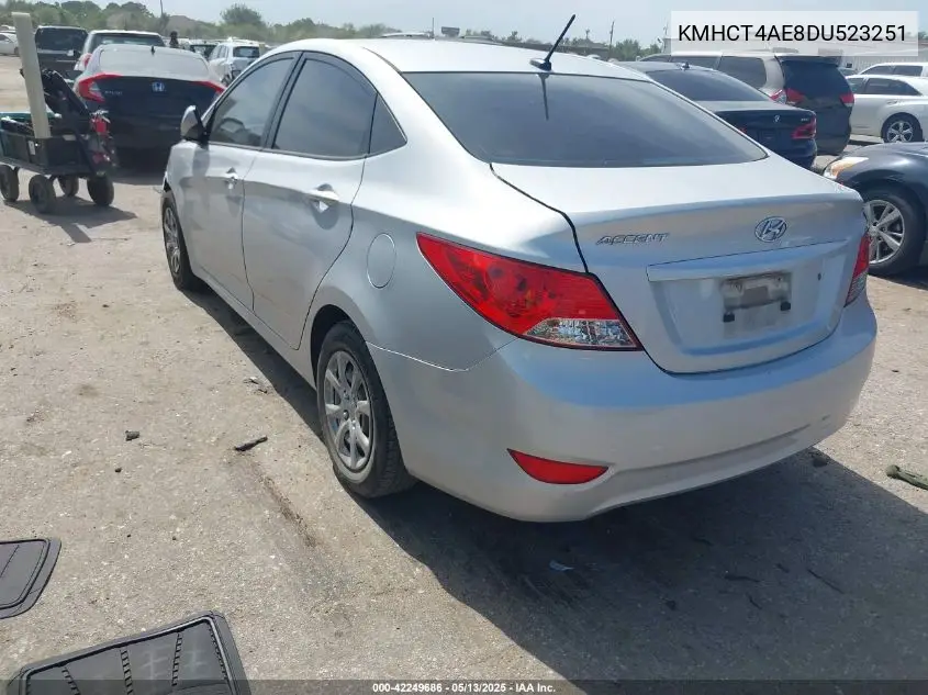 2013 Hyundai Accent Gls VIN: KMHCT4AE8DU523251 Lot: 42249686