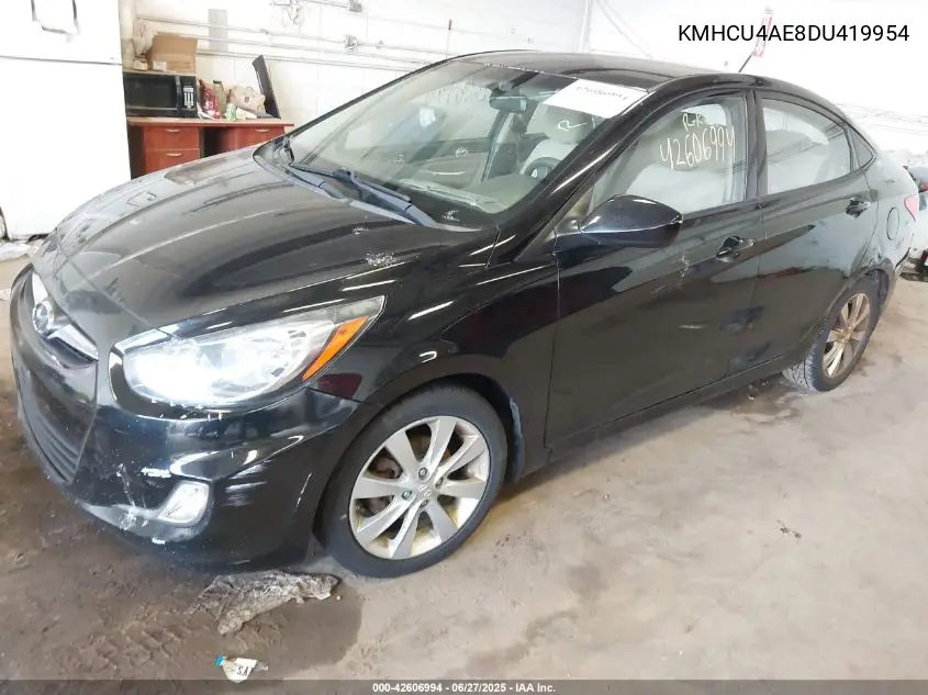 2013 Hyundai Accent Gls VIN: KMHCU4AE8DU419954 Lot: 42606994