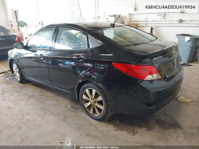 2013 Hyundai Accent Gls VIN: KMHCU4AE8DU419954 Lot: 42606994