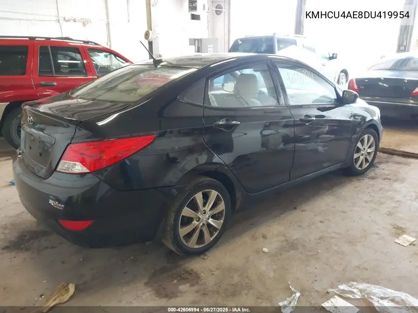 2013 Hyundai Accent Gls VIN: KMHCU4AE8DU419954 Lot: 42606994