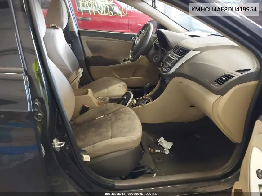 2013 Hyundai Accent Gls VIN: KMHCU4AE8DU419954 Lot: 42606994