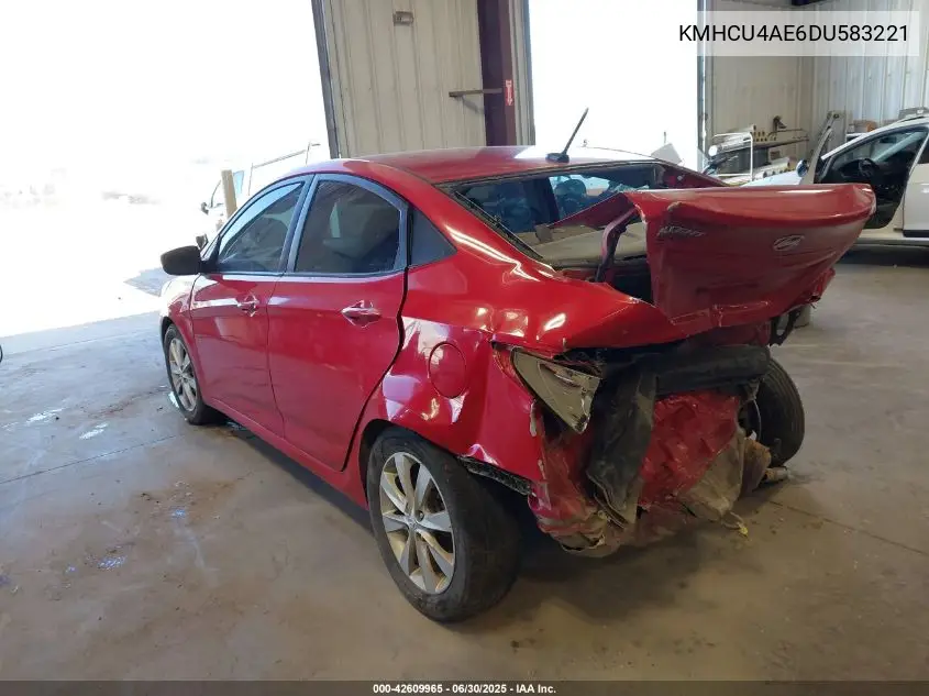 2013 Hyundai Accent Gls VIN: KMHCU4AE6DU583221 Lot: 42609965
