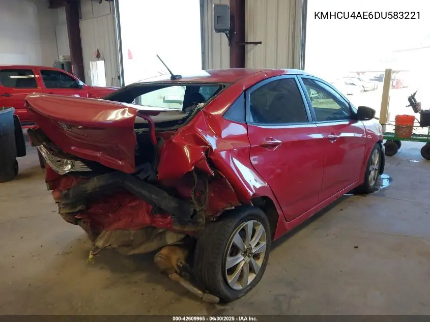 2013 Hyundai Accent Gls VIN: KMHCU4AE6DU583221 Lot: 42609965