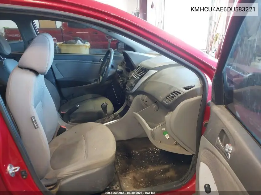 2013 Hyundai Accent Gls VIN: KMHCU4AE6DU583221 Lot: 42609965