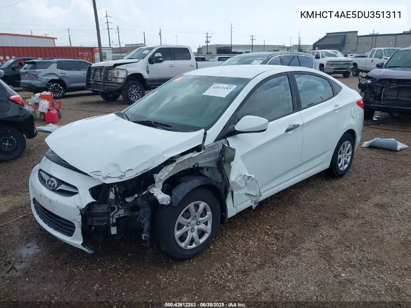 2013 Hyundai Accent Gls VIN: KMHCT4AE5DU351311 Lot: 42612283