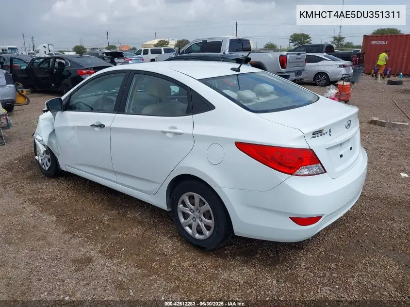 2013 Hyundai Accent Gls VIN: KMHCT4AE5DU351311 Lot: 42612283