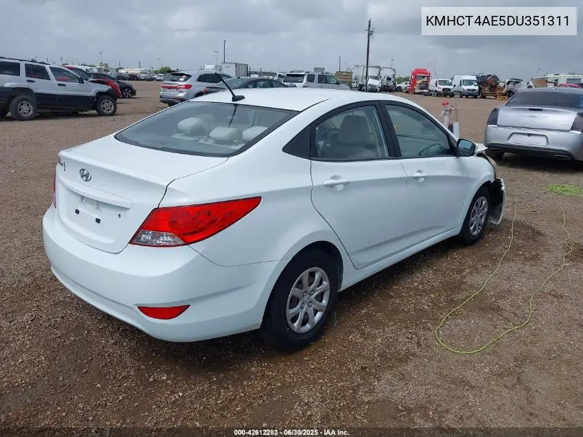 2013 Hyundai Accent Gls VIN: KMHCT4AE5DU351311 Lot: 42612283