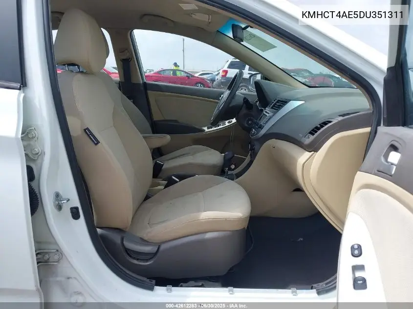 2013 Hyundai Accent Gls VIN: KMHCT4AE5DU351311 Lot: 42612283