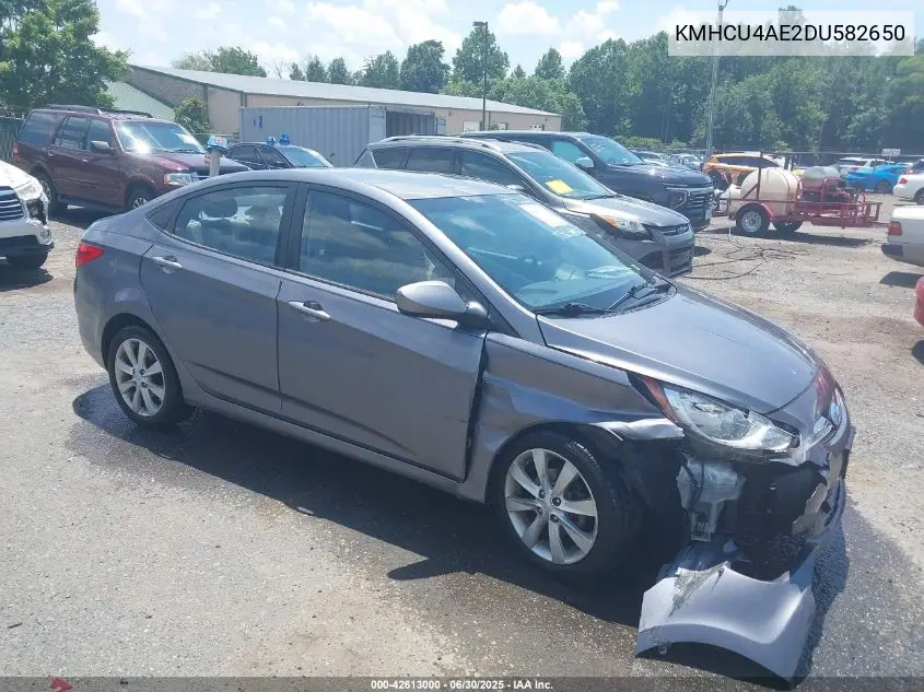 2013 Hyundai Accent Gls VIN: KMHCU4AE2DU582650 Lot: 42613000