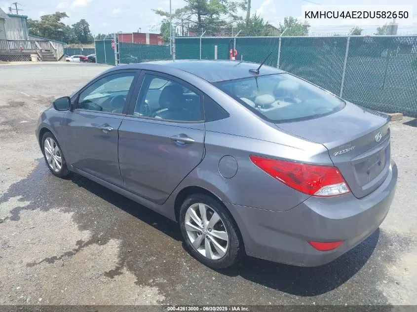 2013 Hyundai Accent Gls VIN: KMHCU4AE2DU582650 Lot: 42613000