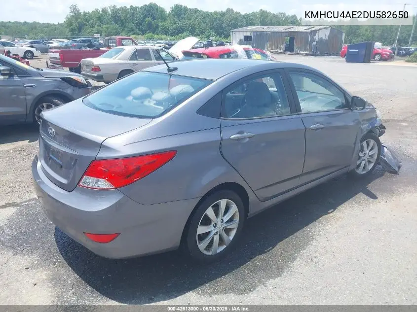 2013 Hyundai Accent Gls VIN: KMHCU4AE2DU582650 Lot: 42613000