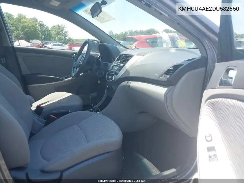 2013 Hyundai Accent Gls VIN: KMHCU4AE2DU582650 Lot: 42613000