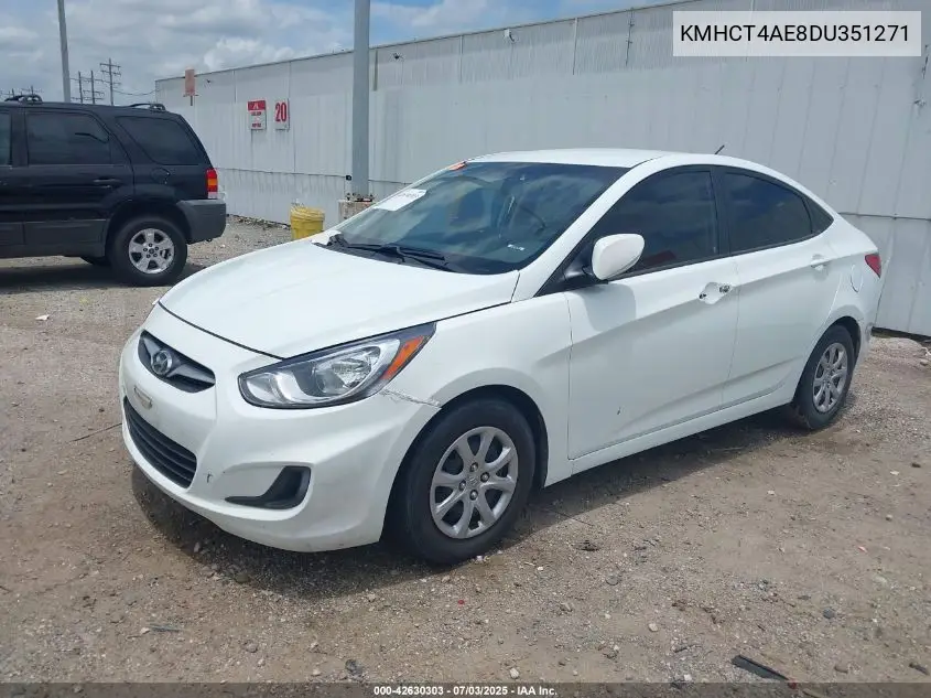 2013 Hyundai Accent Gls VIN: KMHCT4AE8DU351271 Lot: 42630303