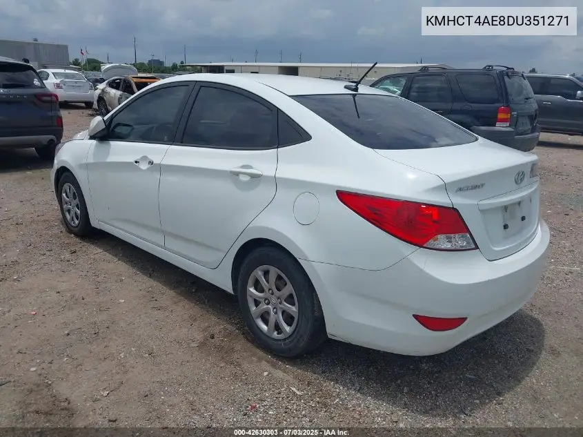 2013 Hyundai Accent Gls VIN: KMHCT4AE8DU351271 Lot: 42630303