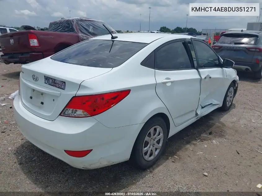 2013 Hyundai Accent Gls VIN: KMHCT4AE8DU351271 Lot: 42630303