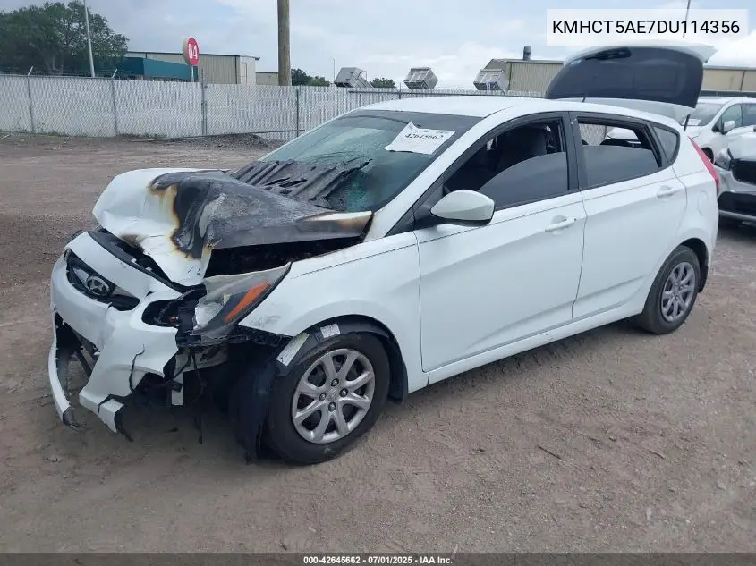 2013 Hyundai Accent Gs VIN: KMHCT5AE7DU114356 Lot: 42645662