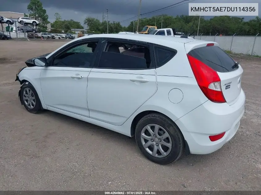 2013 Hyundai Accent Gs VIN: KMHCT5AE7DU114356 Lot: 42645662