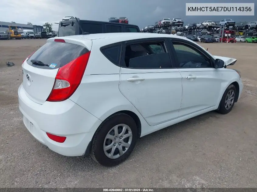 2013 Hyundai Accent Gs VIN: KMHCT5AE7DU114356 Lot: 42645662