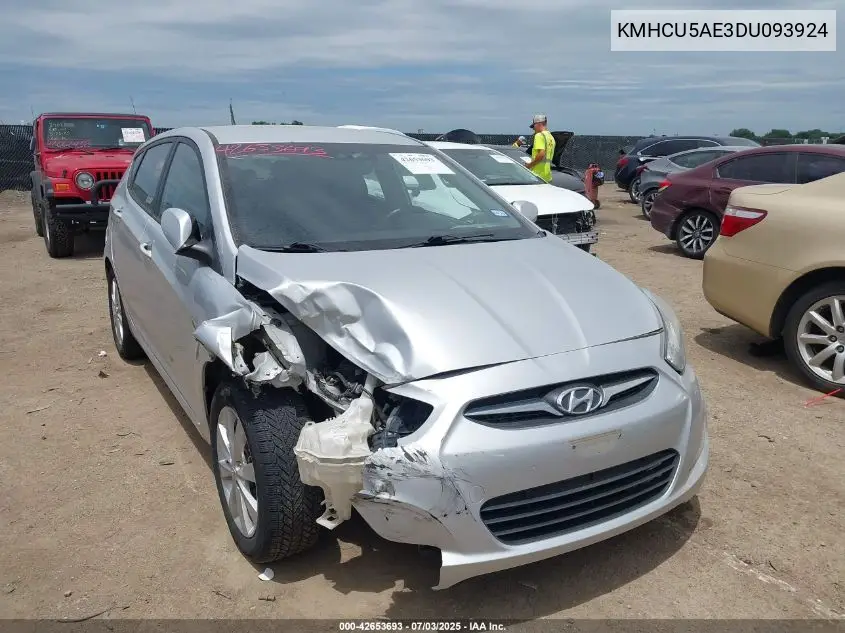 2013 Hyundai Accent Se VIN: KMHCU5AE3DU093924 Lot: 42653693
